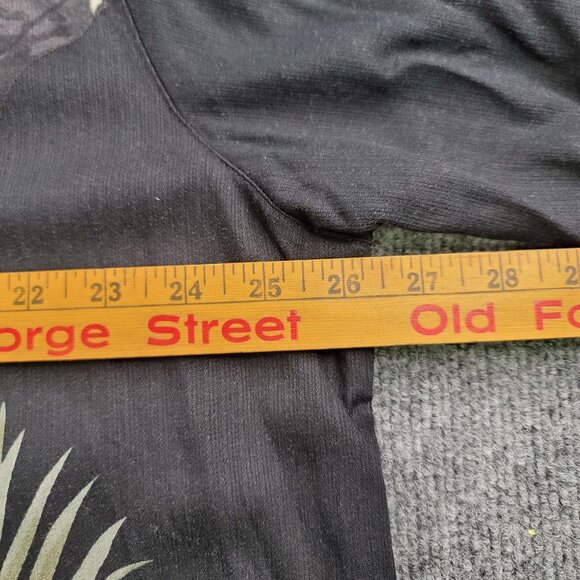 Caribbean Joe Men XXL Black Hawaiian Shirt Martini Glass Floral Design Button-Up - Picture 7 of 8